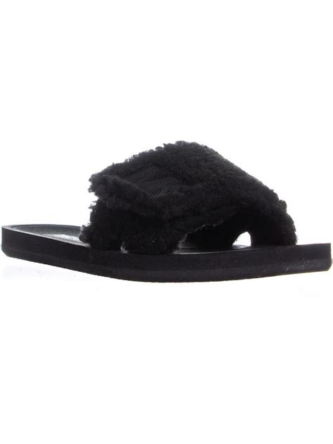 MICHAEL Michael Kors MK Faux Fur Slide Sandals 